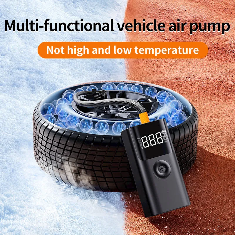 12000mAh Portable Multifunctional Car Jump Starter & Tire Inflator | All-in-One 12V Device with Phone Charging, LED Lighting, and Pressure Gauge