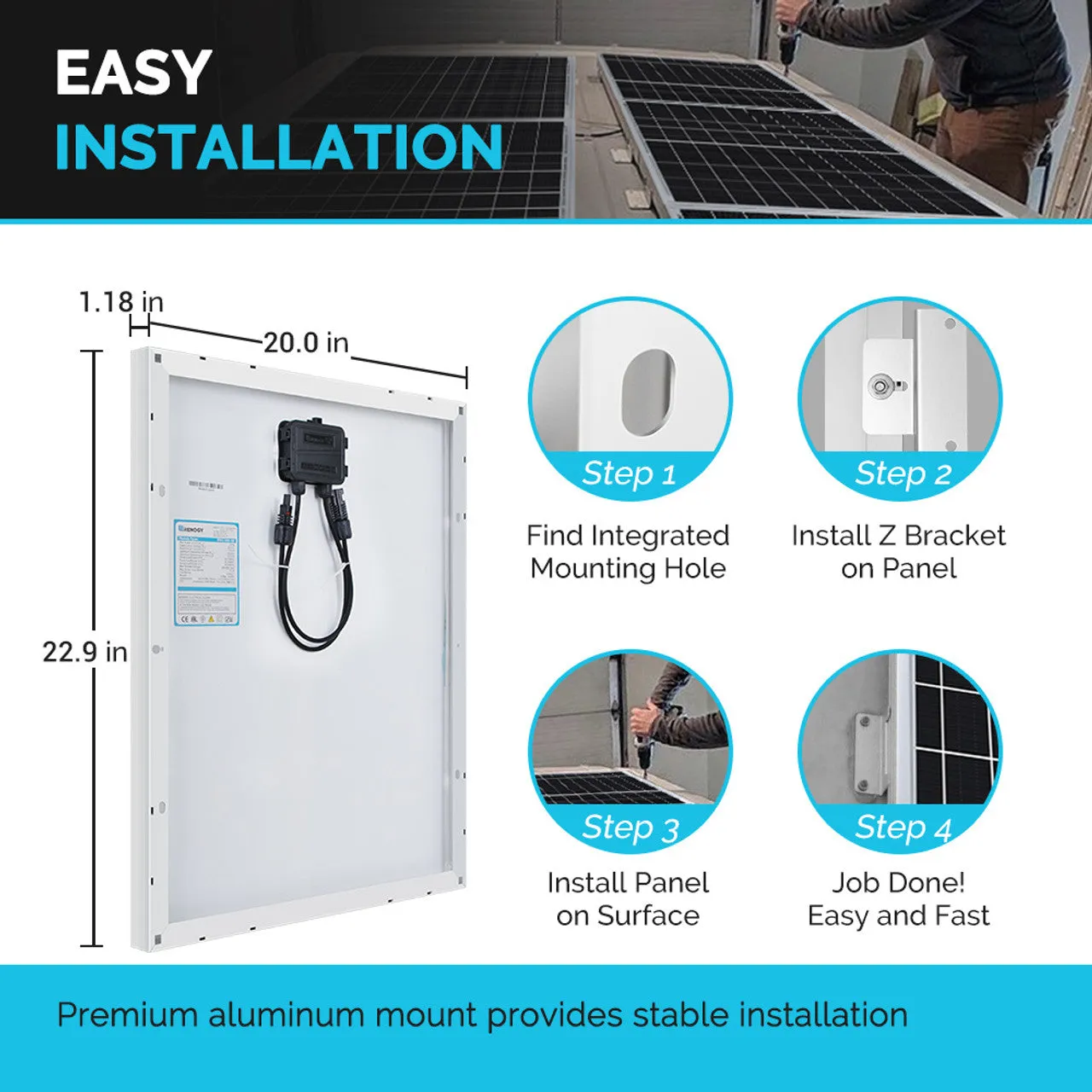 50 Watt 12V Monocrystalline Starter Kit