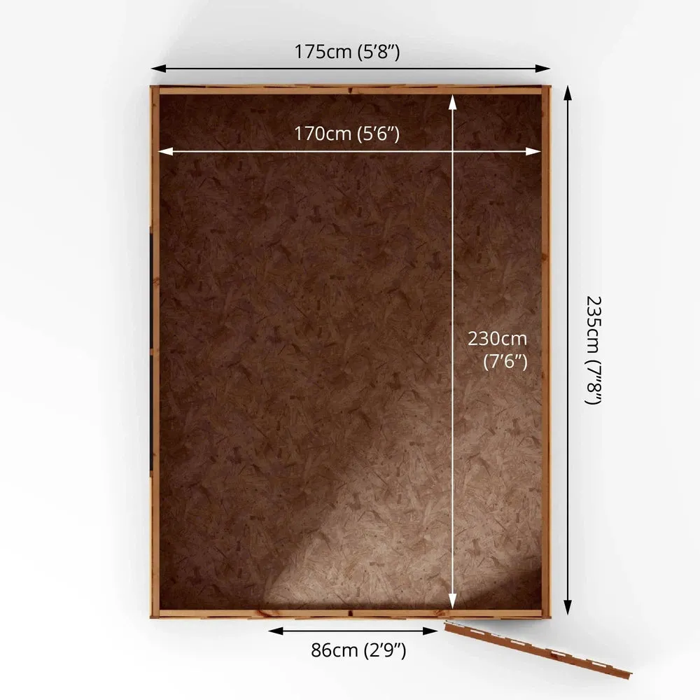 8 x 6 Overlap Apex - Single Door Shed