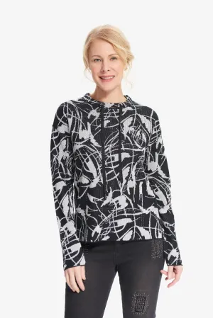Joseph Ribkoff Knit Sweater Black and Silver 214931
