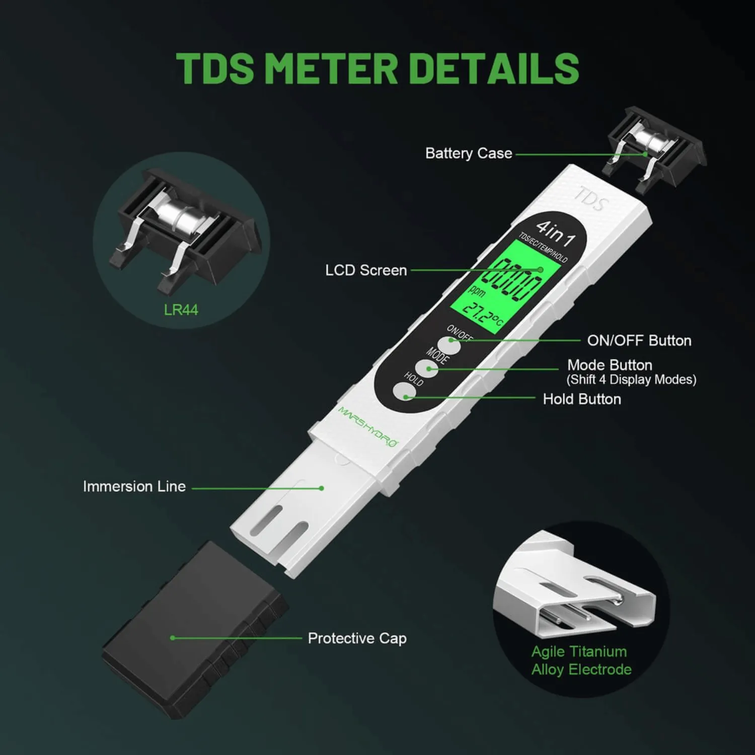 Mars Hydro pH and TDS Meter Combo for Hydroponics